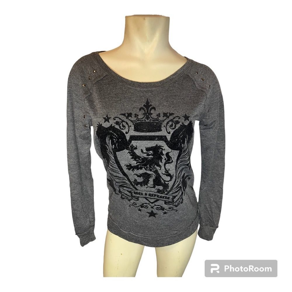 Women’s Rock & Republic Grey Graphic Sweatshirt Size XS